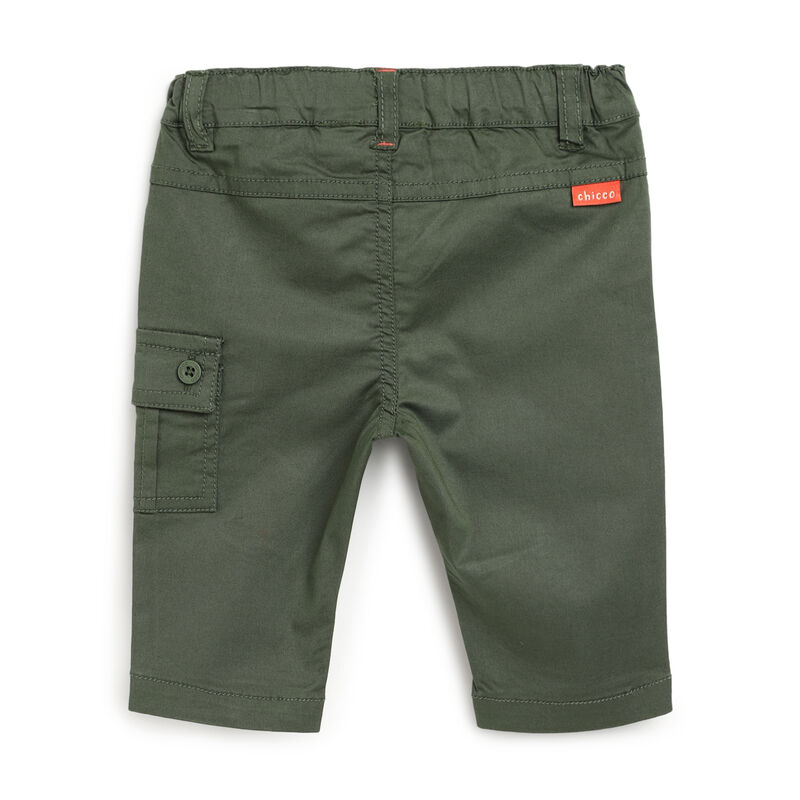Boys Medium Green Solid Long Trousers image number 1